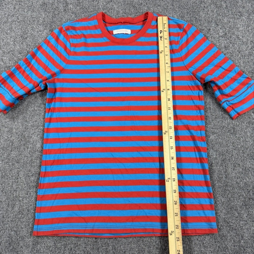 Outerknown T Shirt Womens XS Red Blue Stripe Organic Cotton Half Sleeve Capsule